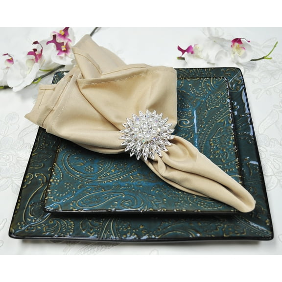 Wedding Linens Inc. (10 pcs) 20" x 20" Polyester Linen Napkins - Champagne