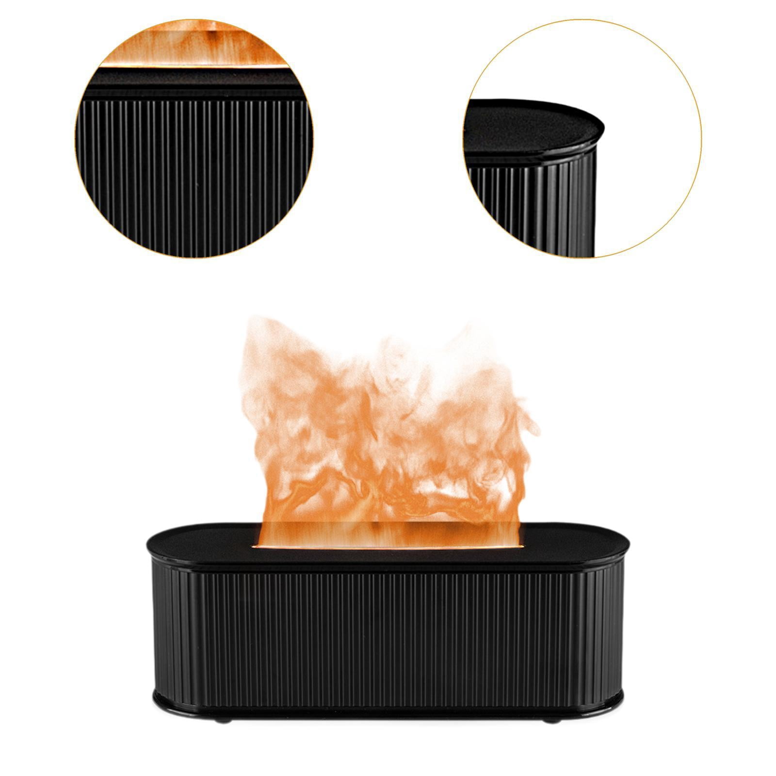 TISHITA 7 Colours Flame Essential Oil Humidifier Timing Function Portable for Bedroom Stylish Multifunctional Aroma Black