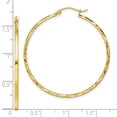 thumbnail image 4 of Auriga Fine Jewelry 10K Yellow Gold 1.5x40mm Diamond-cut Hoop Earrings for Women, 4 of 4