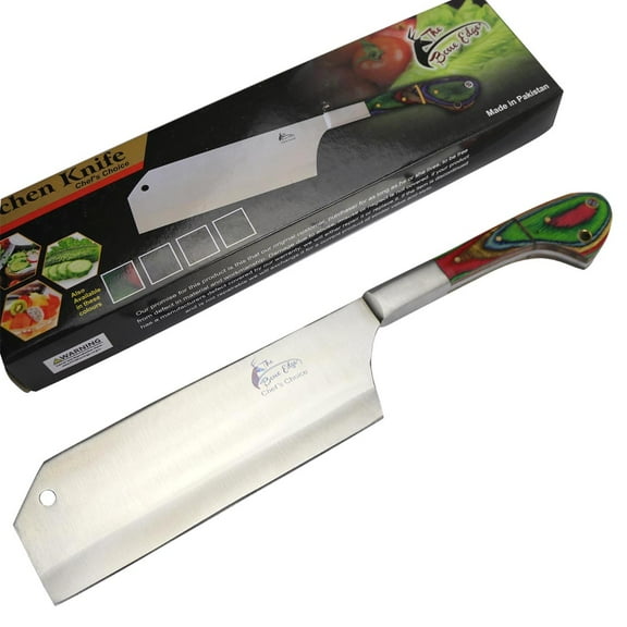 TheBoneEdge 12' Chef Kitchen Cleaver Multi Color PackaWood Handle Knife Stainless Steel