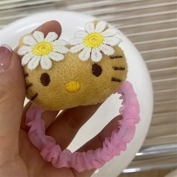 Sanrios-Llavero de piel de Hello Kitty para mujer, muñeco de peluche de estilo Bikini, colgante de dibujos animados Kawaii, Baberos hawaianos bonitos, para coleccionar regalos de viaje
