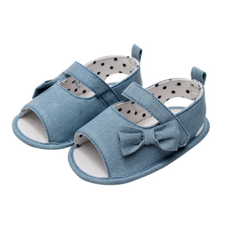

JDEFEG Baby Sandals for Girls Size 4 Boys Girls Open Toe Bowknot Shoes First Walkers Shoes Summer Toddler Flat Sandals Big Girls Size 5 Canvas Light Blue 13