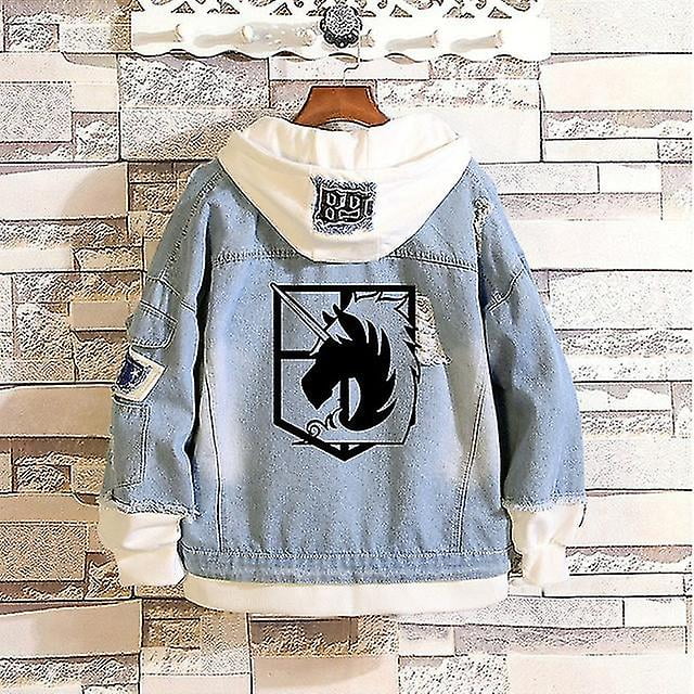 2022 Attack On Titan Jeans Jacket Scout Regiment Cosplay Denim