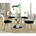 thumbnail image 5 of Furniture of America Halliway 5-Piece Stainless Steel Round Dining Set in Silver, 5 of 9