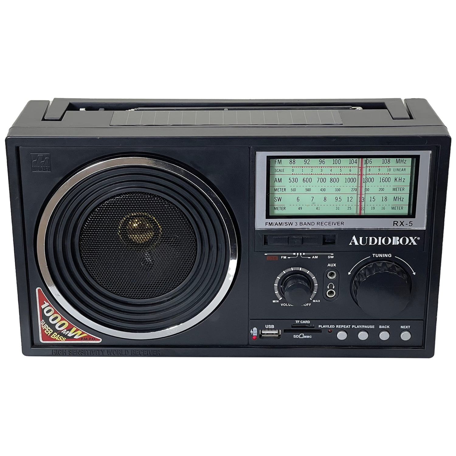 Audiobox RX-5BT Rechargeable Solar Radio with Bluetooth