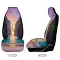 thumbnail image 3 of Tropical Sunset Beach Scene Car Seat Cover Set Auto Front Bucket Cushion Protect Accessories 2 Piece, 3 of 6