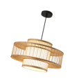 thumbnail image 2 of Runquan Bamboo Woven Pendant Lamp with Adjustable Cord Handmade Traditional Rustic Weave Ceiling Light for Kitchen Restaurant Hallway B, 2 of 8