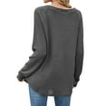 thumbnail image 5 of TWZH Women Solid Color Knitted Waffle Off Shoulder Knitwear Pullover Sweater Tops, 5 of 6