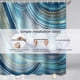 thumbnail image 4 of Cortina de ducha de baño de mármol, línea de teñido de halo, cortinas de ducha de tela impermeable con ganchos, cortina de ducha abstracta de acuarela, tela de 70x70 pulgadas, 4 of 6