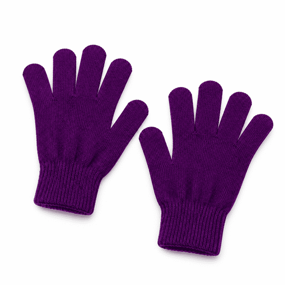 FLORNIX 1 Pair Winter Magic Gloves Warm Stretchy Knit Gloves for Men Women (Purple)