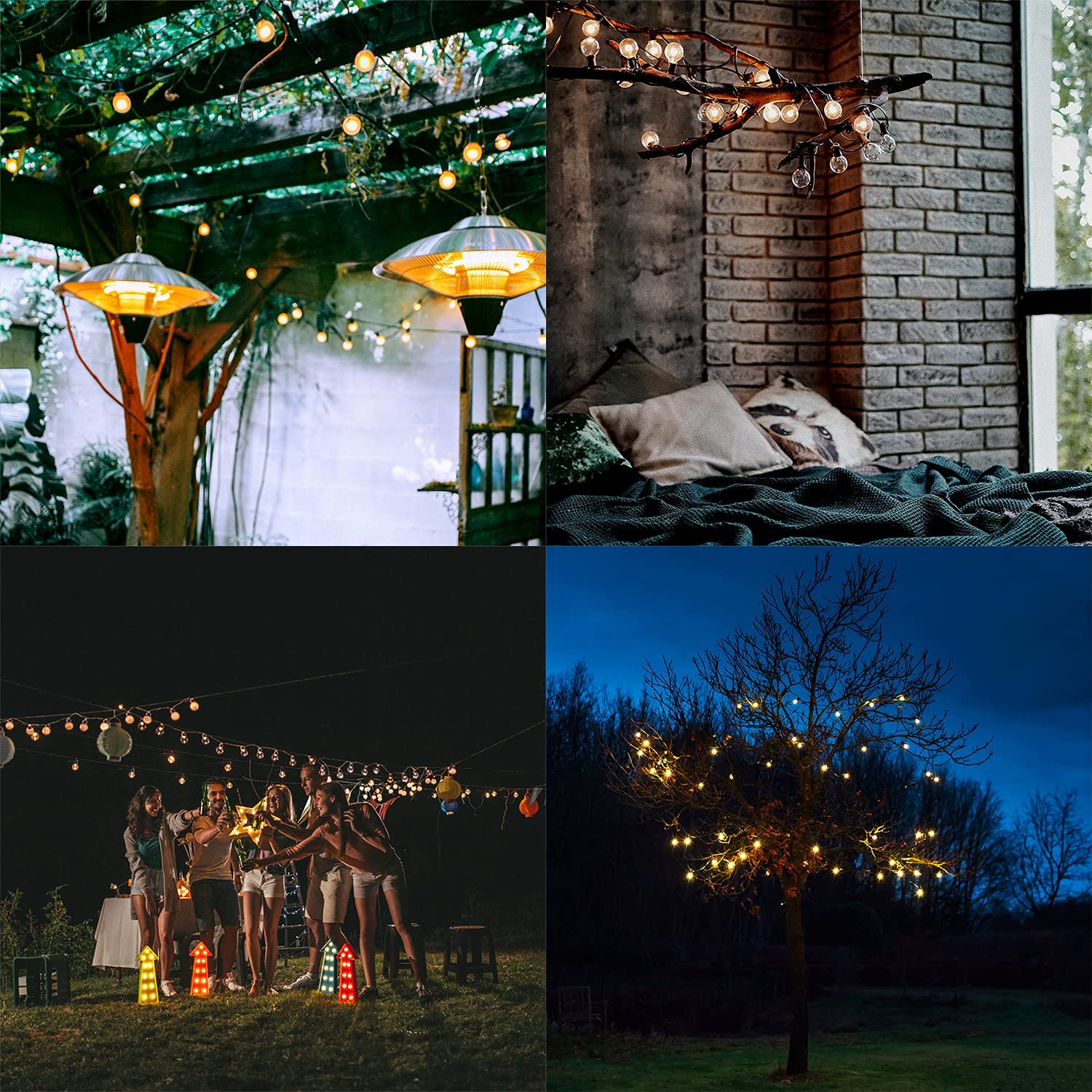 Daybetter 100 ft Outdoor String Lights, 50 G40 Edison Bulbs photo 5