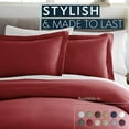thumbnail image 3 of Hotel Luxury 3pc Duvet Cover Set 1500 Series Egyptian Quality Double Brushed Microfiber Bedding, Queen, Burgundy, 3 of 9