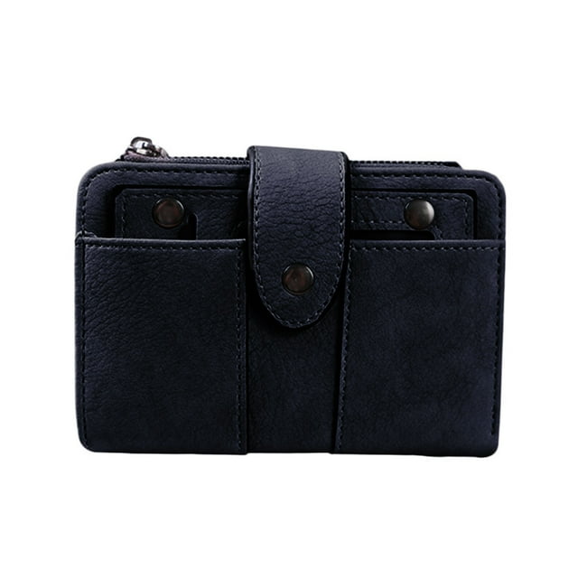 Women's Compact Leather Wallet with Coin Zipper - Small Cute Short Purse, 6 Card Slots, Secure Zip Compartment, Multiple Colors Available