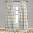 thumbnail image 5 of Ambesonne Beige Curtains, Herringbone Line Pattern, Pair of 28"x63", Beige Stale Blue Dust, 5 of 5