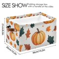 thumbnail image 4 of Yayeee 2 Pack Canvas Storage Basket with Handles for Shelves Fabric Bins Closet Organizer, Pumpkins Pattern, 4 of 8