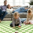 thumbnail image 7 of Arogan Checkered Area Rug for Living Room Bedroom Washable Rug, Green,4' x 6', 7 of 7