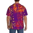 thumbnail image 3 of Honeii Bright Textured Animal for Men's Short-Sleeved Button-Up Collared Shirt Featuring A Pocket, Perfect for Beach Vacations, And Travel Adventures.-Small, 3 of 5