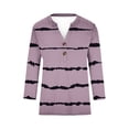 thumbnail image 4 of Enjoytime Womens Shirts Lightweight 3/4 Sleeve Tunic Blouses V Neck Button Stripe Printed Fashion Blouses Tops for Women Trendy, 4 of 5