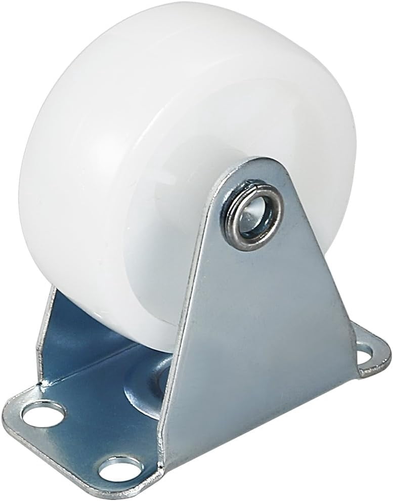 FRKSMD-Caster Wheels 1.5" Polypropylene with Top Plate 44LBS Capacity for Furniture Carts Workbench, White, Pack of 8