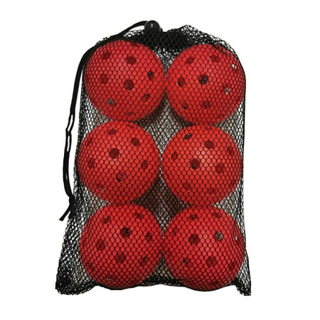 6Pcs Pickleball Balls Official Size Ball Hollow Ball Pickleball 74mm Pickle Balls 40 Holes for Indoor Outdoor Sports Goods Red