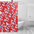 thumbnail image 2 of FREEAMG Red Flowers Shower Curtain Bathroom Decorative Shower Curtain Waterproof Washable Reinforced Grommets, 72x72 Inch, 2 of 5