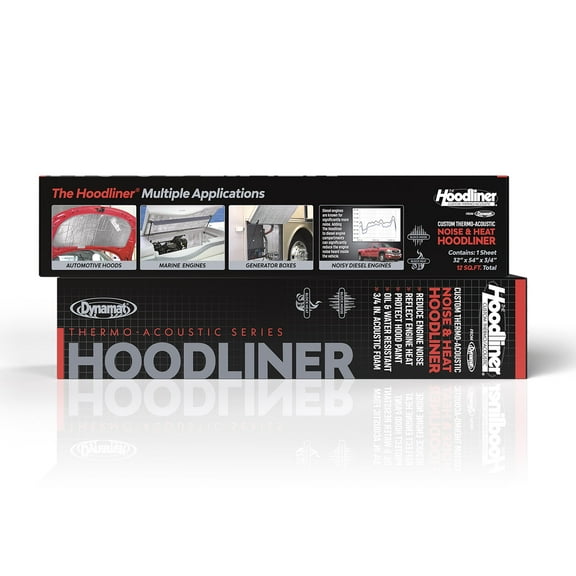 Dynamat Flexible Self Adhesive Sound Deadener Hoodliner, Silver Finish