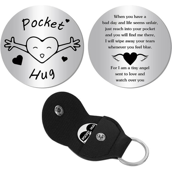 Pocket Hug Token Inspiration Gift Long Distance Relationship Keepsake Stainless Steel Double Sided for DIY handmade