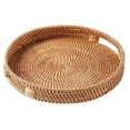 thumbnail image 1 of Rattan Serving Tray 30cm, Woven Serving Trays with Handles, 1 of 5