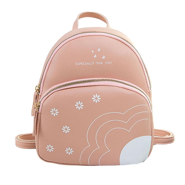 Mini Mochila Para Mujer, Moda Informal Con Estampado De Flores, Paquete De Cuero Pu, Bolsa De Teléfono De Color Sólido Para Acampar Al Aire Libre, Viajes, Compras Vogacara AP006181-06