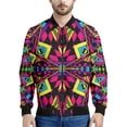 thumbnail image 2 of Chaqueta con cremallera con patrón psicodélico abstracto para hombre, chaqueta holgada informal de manga larga con estampado 3D colorido para otoño, ropa de calle, 2 of 5