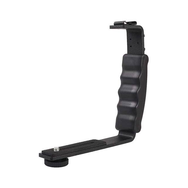 Soporte de flash en forma de L Leshareselect para micrófono de videocámara