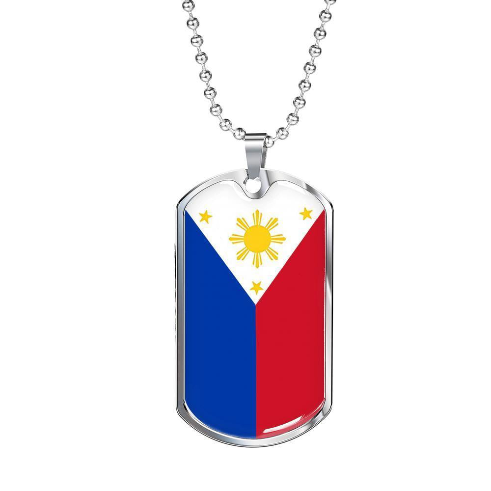 Missouri Flag Pendant Necklace Stainless Steel or 18k Gold Dog Tag w 24 Chain