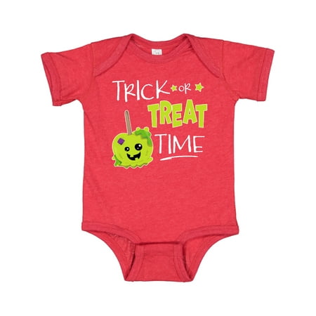 

Inktastic Halloween Trick or Treat Time Zombie Candy Apple Gift Baby Boy or Baby Girl Bodysuit