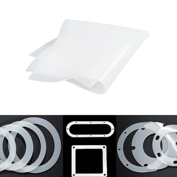 200x200mm Translucent Silicone Rubber Sheet Plate, 2mm Thicknes Heat Resistant Rubber Mat for DIY Gaskets Material, Covers, Lids, Pads, Sealing, Cushion