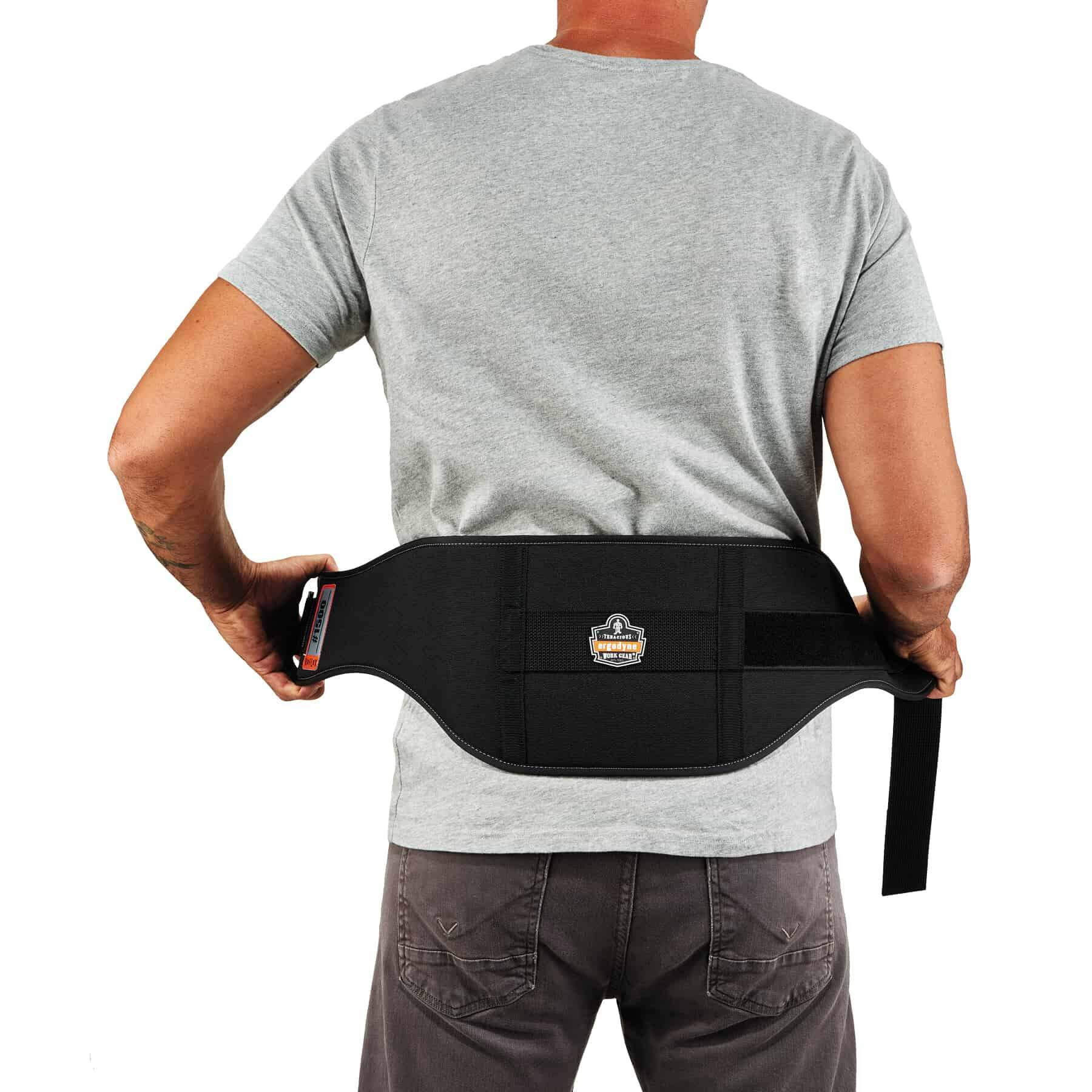 Ergodyne ProFlex® 1500 Weight Lifters Style Back Support Brace, Black, L
