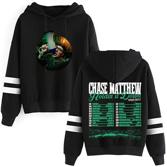 Chase Matthew Holdin' It Down Tour Hoodies Pocketless Parallel Bars Sleeve Streetwear