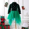 thumbnail image 6 of Girls Green Holiday Dress 2-Piece Set with Velvet Top & Tulle Skirt for Christmas Party, Kids Kids Girl,Size 12-18 Months, 6 of 9