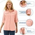 thumbnail image 5 of POENTAB Women's Button Down Safari Shirts UPF 30+ Long Sleeve UV Shirt Sun Protection Outdoor Quick Dry Fishing Hiking Travel Gardening Tops, 5 of 8