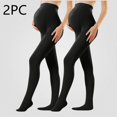 thumbnail image 2 of Lumosvexa Maternity Thermal Sockings 2 Pack Over The Belly Stretchy Soft Skinny Fit Winter Warm Base Maternity Leggings Black Free Size, 2 of 3