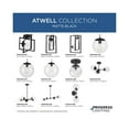 thumbnail image 5 of Atwell Collection 10" One-Light Mid-Century Modern Matte Black Clear Glass Semi-Flush Mount Light, 5 of 13
