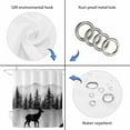 thumbnail image 4 of Deer Forest Shower Curtain, Waterproof Shower Curtains for Bathroom, Retro Country Trees Mountain Nature Scenery Washable Fabric Bathtub Curtain Set Bath Decor with 12 Hooks 72"x78", 4 of 8