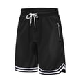 thumbnail image 4 of OIOLOYJM Basketball Shorts Men Mesh Lightweight Quick Dry Athletic Running Shorts with Zipper Pockets Stretch Breathable Gym Workout Sweatshorts Black L, 4 of 5