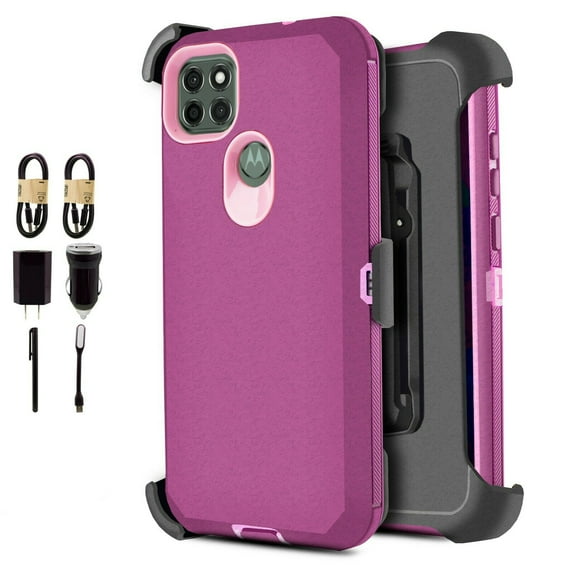 Value Pack ! for Moto G9 Power Phone Case 360° Cover Clip Kickstand Holster Hybrid Shock Bumper