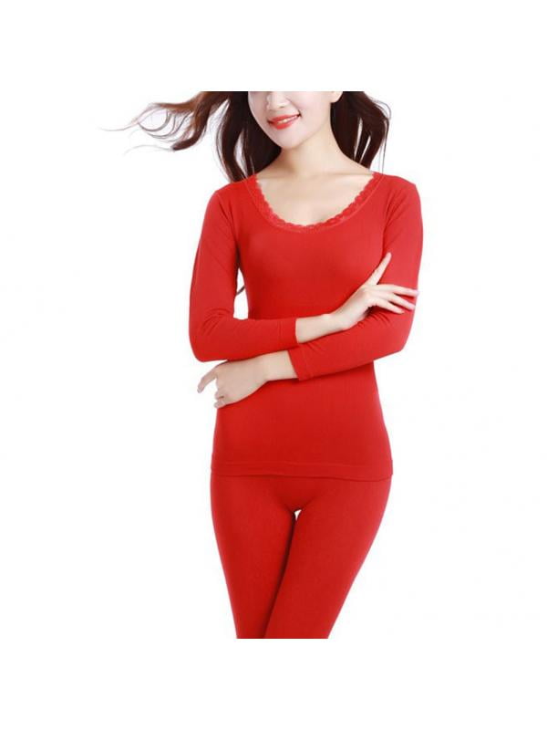 women's red long johns