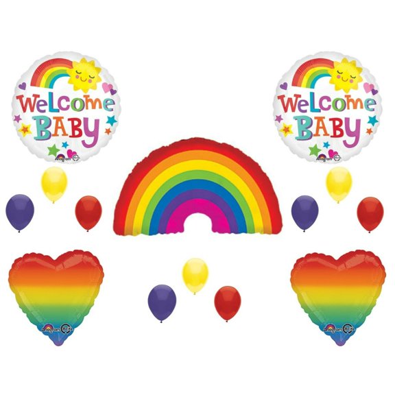 Rainbow Baby Shower Balloons Decorations Boy Girl