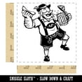 thumbnail image 2 of Jolly Bavarian Man in Lederhosen with Beer Stein and Sausage Square Rubber Stamp Stamping Scrapbooking Crafting - Small 1.25in, 2 of 7