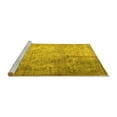 thumbnail image 2 of Ahgly Company Machine Washable Indoor Square Persian Yellow Traditional Area Rugs, 5' Square, 2 of 4