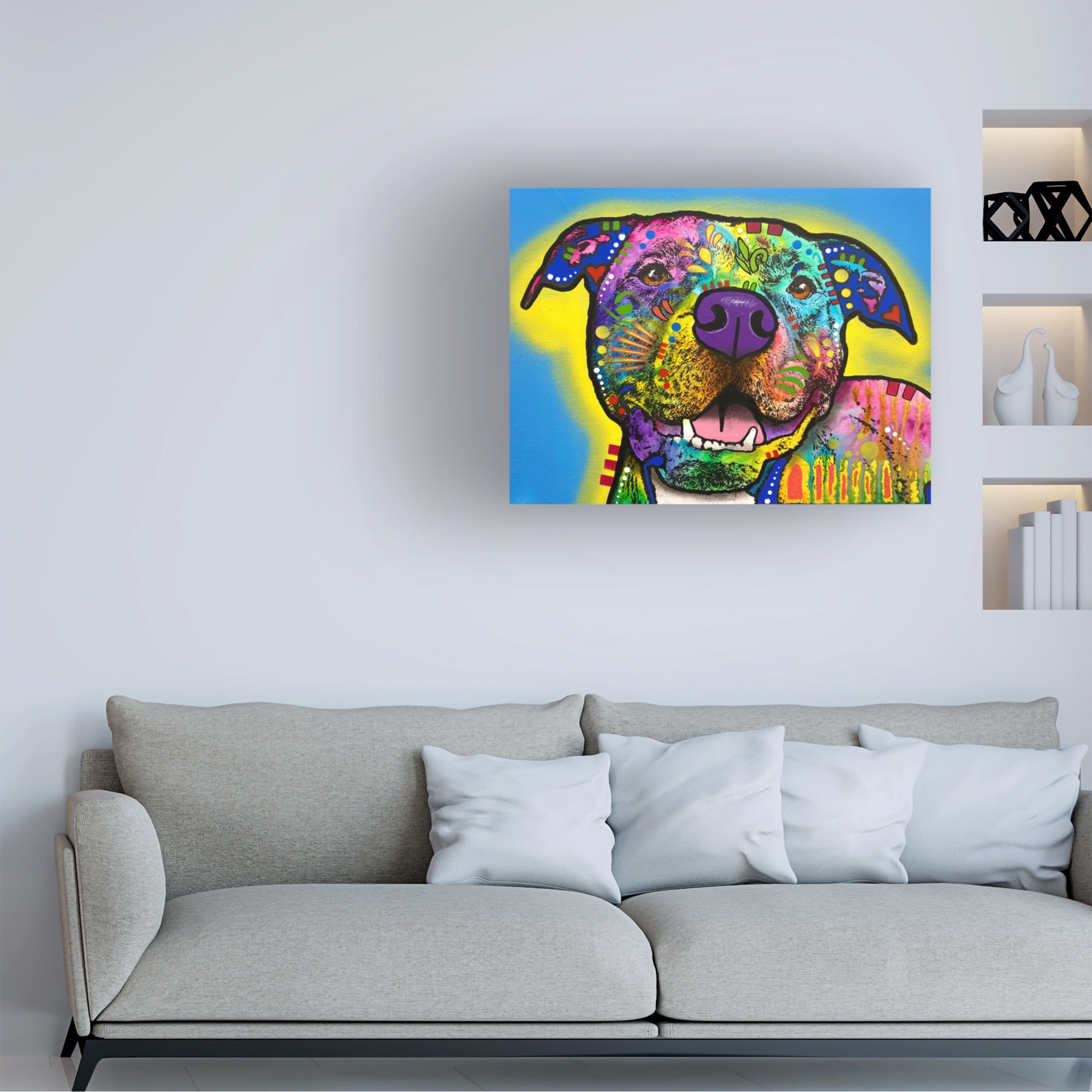 Canvas Wall Art - Dean Russo 'Doggie Dog' Wall Art for Living Room, Bedroom, or Office Décor by Trademark Fine Art - 47 x 35 Inches - 47x35