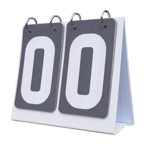 AMLESO Sports Scoreboard Table digits Score Keeper Flip Scoreboard Score Counter for Football Volleyball Team Games Gray