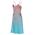 thumbnail image 7 of Summer Dress for Women Satin Spaghetti Strap Backless Maxi Dress Formal Gradient Wedding Guest Dresses with Slit, 7 of 7
